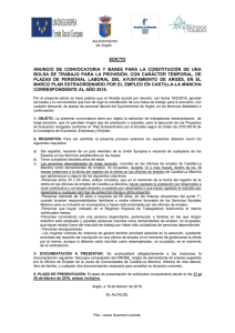 edicto anuncio de convocatoria y bases para la constitución de una