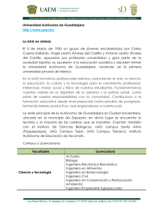 Universidad Autónoma de Guadalajara http://www.uag.mx/ La UAG