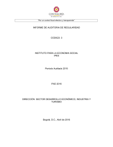 Informe Auditorias Externas - Instituto Para La Economía Social