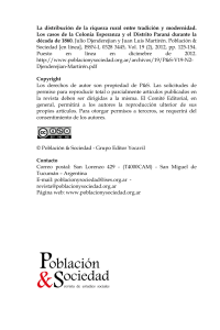 La distribuci&oacute;n de la riqueza rural entre tradici&oacute;n y modernidad. Los