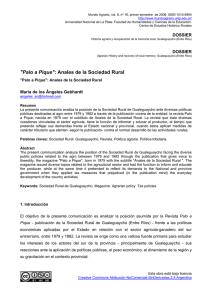 "Palo a Pique": Anales de la Sociedad Rural