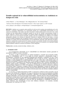 Estudio regional de la vulnerabilidad socioeconómica en Andalucía