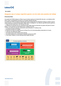 Aseguran que el campo argentino genera uno de cada seis puestos