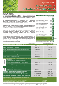 La economía colombiana creció 2 % en el segundo