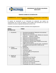 Temario para las carreras de Administracion de Empresas