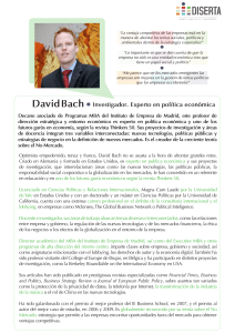 David Bach Investigador. Experto en política económica