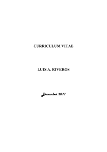 CURRICULUM VITAE LUIS A. RIVEROS December 2011