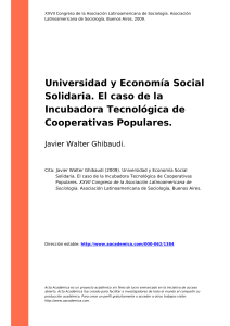 Universidad y Econom&iacute;a Social Solidaria. El caso de