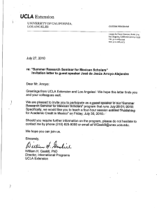 UCLA Extension - Doctorado en Estudios Económicos