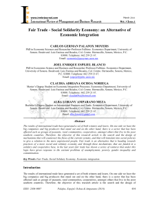 Fair Trade - Social Solidarity Economy: an Alternative of