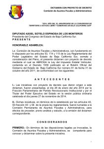 DICTAMEN CON PROYECTO DE DECRETO Comisión de Asuntos