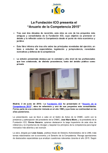 La Fundación ICO presenta el “Anuario de la Competencia 2015”