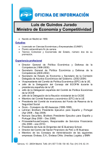 Luis de Guindos Jurado Ministro de Economía y Competitividad