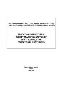 education expenditures: budget tracking analysis of thirty