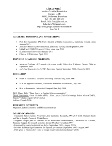 +34 617 013 621 Email: lidia.farre - Institut d`Anàlisi Econòmica (CSIC)