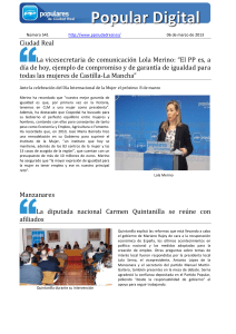 Ciudad Real La vicesecretaria de comunicación Lola Merino: “El PP