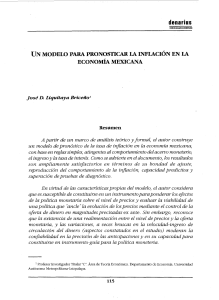 UN MODELO PARA PRONOSTICAR LA INFLACI~N EN LA