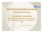 INSTITUTO DE DESARROLLO RURAL Jornadas Provinciales de