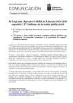 Nota de prensa del Gobierno de Canarias