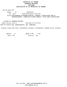 que establece un regimen especial, integral y simplificado para el