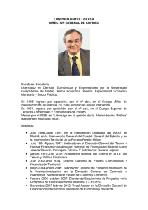 CV del Director General de COFIDES, D. Luis de Fuentes Losada