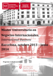 Máster Universitario en Negocios Internacionales. International