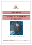 ERASMUS GUIDE for FOREIGN STUDENTS