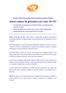 Nueva cadena de gimnasios Low Cost