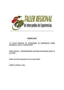 primer aviso “vi taller regional de intercambio de