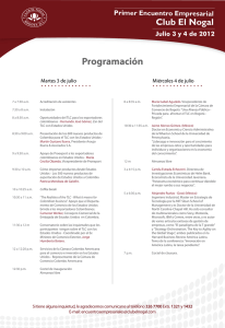 Programaci&oacute;n - Club El Nogal