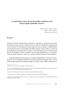 La agricultura como eje de desarrollo econ&oacute;mico en la microrregi&oacute;n
