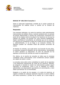 1 Secretaría de Estado de BOICAC Nº 100/2014 Consulta 2 Sobre