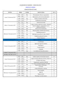 calendario de exámens - curso 2016