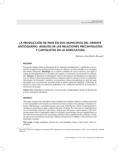 la producción de papa en dos municipios del oriente antioqueño