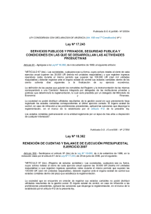 Ley Nº 17.243 SERVICIOS PUBLICOS Y PRIVADOS, SEGURIDAD