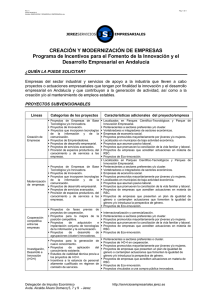 CREACIÓN Y MODERNIZACIÓN DE EMPRESAS Programa de