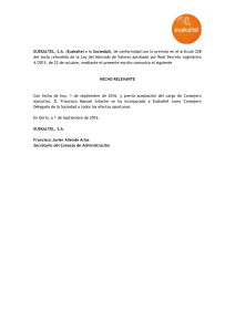 EUSKALTEL, SA (Euskaltel o la Sociedad), de