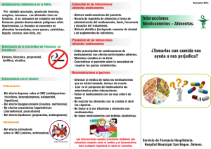 Interacciones Medicamentos - Alimentos.