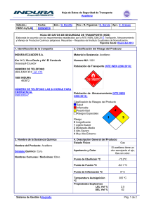 Hoja de Datos de Seguridad de Transporte Acetileno
