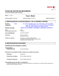 FICHA DE DATOS DE SEGURIDAD Toner -Black