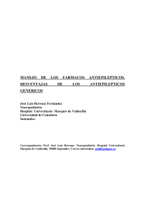 MANEJO DE LOS FARMACOS ANTIEPILEPTICOS. DESVENTAJAS