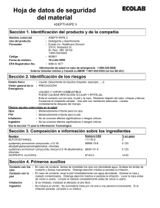 Hoja de datos de seguridad del material