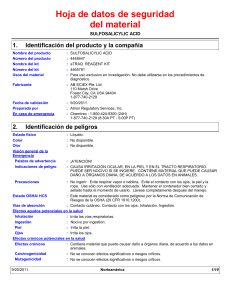 Hoja de datos de seguridad del material