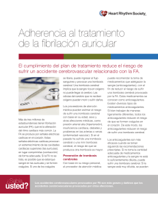 Adherencia al tratamiento de la fibrilación auricular - HRS