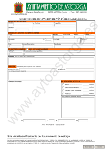 SOLICITUD DE OCUPACION DE VÍA PÚBLICA (GENÉRICA) Sr/a