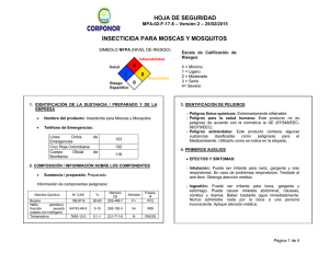HOJA DE SEGURIDAD INSECTICIDA PARA MOSCAS Y MOSQUITOS