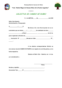SOLICITUD DE CAMBIO DE RUBRO