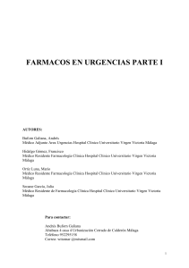 FARMACOS EN URGENCIAS PARTE I
