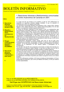 boletín informativo - Centro de Farmacovigilancia e Información