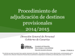 Procedimiento de adjudicación de destinos provisionales 2014/2015